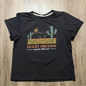 Desert Dreamer Dark Graphite Gray Cacti Desert Graphic Tee Size XL